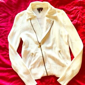 Ralph Lauren white zip up sweater